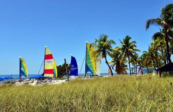 Colorful sailboats at Sombrero Beach in Marathon